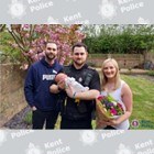 KentPolFed's tweet photo. PC Ronnie Barrett meets newborn baby after he helped stricken parents get to hospital: https://t.co/K7dLTXgypr #AmazingPoliceWork #MuchMoreThanCrimeFighters https://t.co/7BaONWlawN