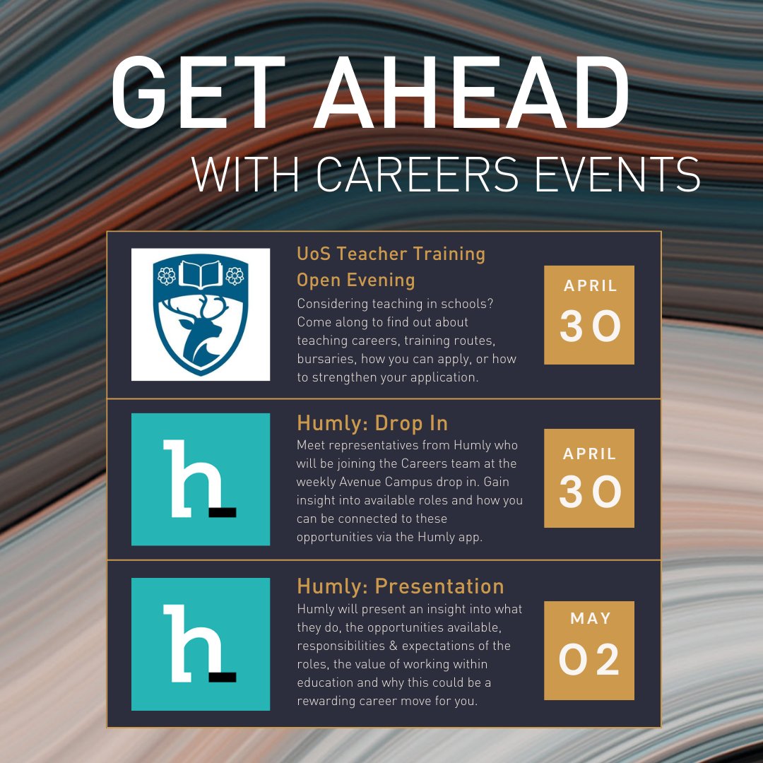 We're welcoming students back after the break with an exciting schedule of careers events! Opportunities to connect with employers via presentations, in-person Q &amp; As and workshops await you. Simply visit our Careers Events page to find out more: ow.ly/R79n50Rj0KN