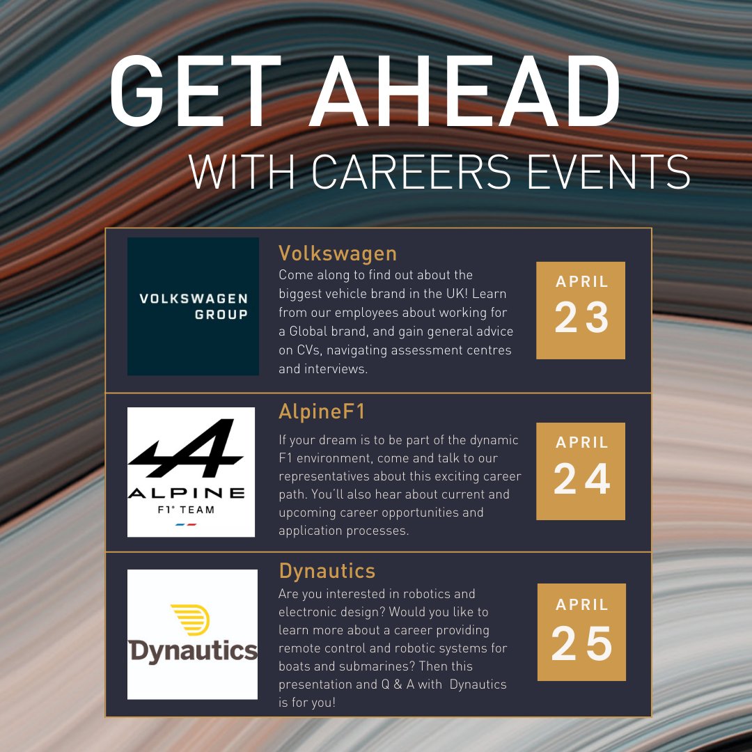 UoS_Careers's tweet photo. We're welcoming students back after the break with an exciting schedule of careers events! Opportunities to connect with employers via presentations, in-person Q &amp; As and workshops await you. Simply visit our Careers Events page to find out more: https://t.co/GguQR7lms2 https://t.co/9UQgfna4FW