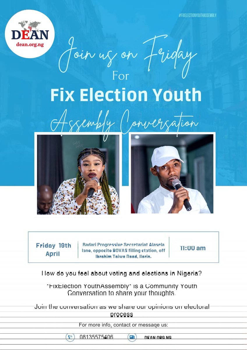 Today for our #NorthCentral #fixelection Youth assembly Conversation in Kwara state.