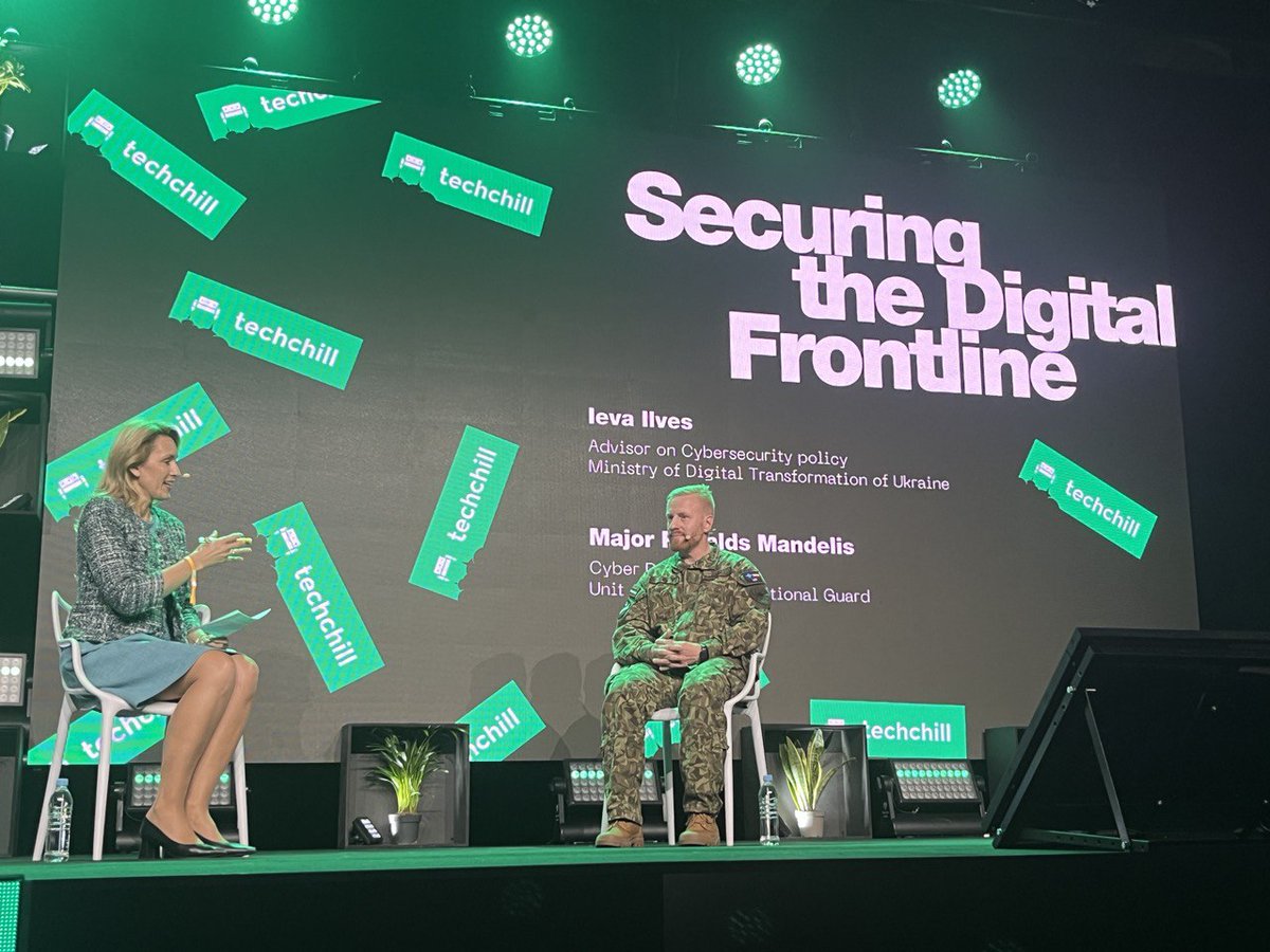'We don't have problems, we have challenges.' 'If you are educated, you will be able to protect the country.' Major Ronalds Mandelis, National Guard Cyber Defense Unit Commander @kibersargs #TechChill2024