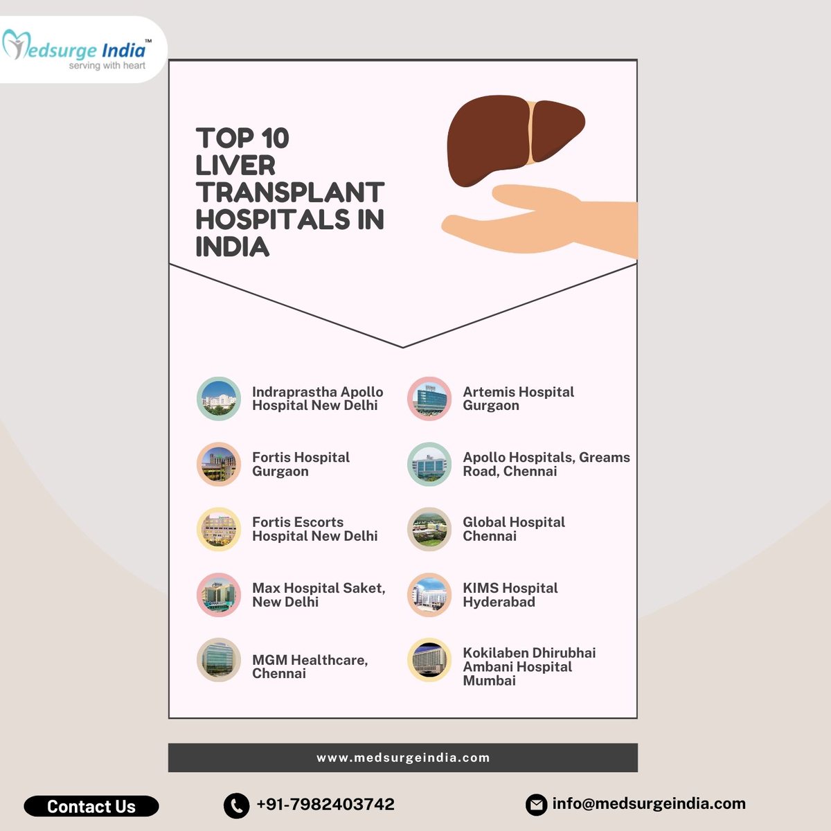 Discover India's Top 10 Liver Transplant Hospitals!
India stands tall with world-class medical expertise and state-of-the-art facilities.
Click - shorturl.at/cmU57
#tophospitals #livertransplant #liversurgery #Livercancer #health #healthcare #medicaltourism #medsurgeindia