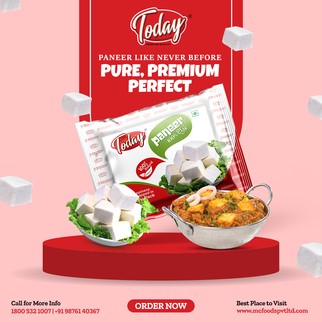 Experience paneer like never before - pure, premium, and perfect! Elevate your dishes with Today Milk's exceptional quality. 🧀✨

#TodayMilkIndia #Todaymilk #PurePremiumPaneer #PurePaneer #PremiumQuality #DeliciousDairy #CookingEssentials #HealthyEating #NutritiousChoices