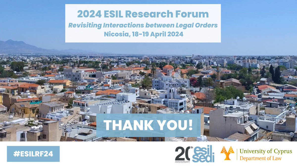esil_sedi's tweet photo. Sadly we've reached the end of #ESILRF24. A heartfelt round of applause is due to the exceptional local organisers at @Law_UCY, Prof. Aris Constantinides &amp; @IoHadjiyianni, and all the dedicated colleagues who made this event so fantastic! 👏🏻🙏🏻

THANK YOU! 🙏🏻 https://t.co/IdZmKeyM8w
