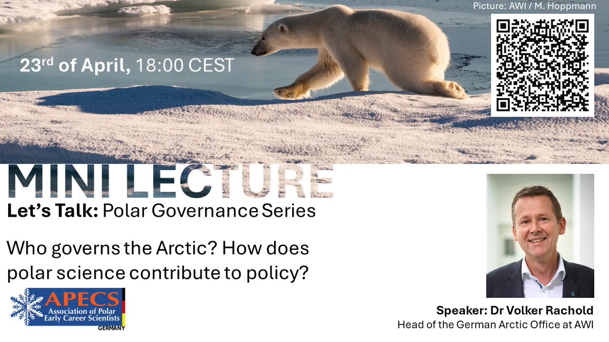 1/3 We are absolutely thrilled to have Dr. Volker Rachold join us 🗓️ next Tuesday! 

He is the Head of the @GERarcticofficeat at <a href="/AWI_Media/">AWI Media</a>, Helmholtz Center for Polar and Marine Research (AWI), which serves as an information and cooperation platform between German stakeholders