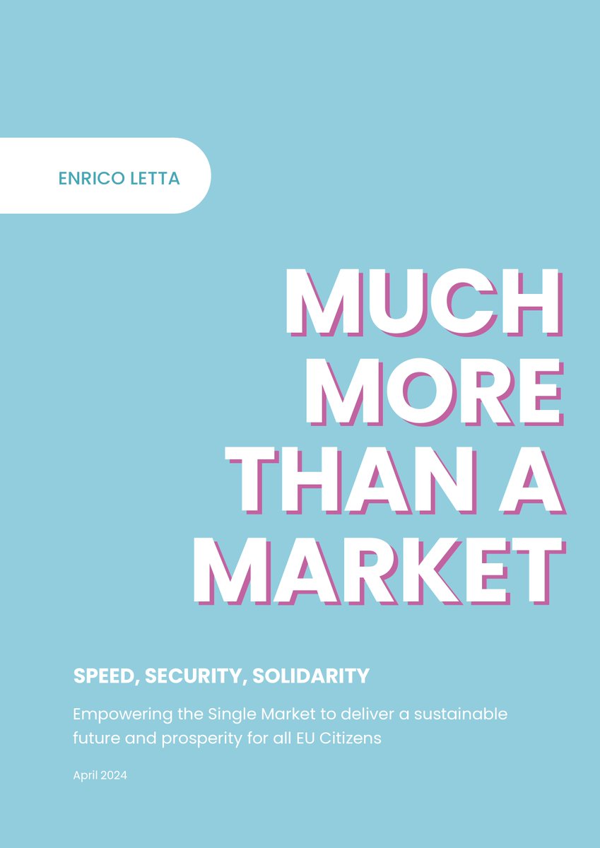 It is the right time to think about how we adapt our policies, to continue to deliver high levels of prosperity for everyone. It is the only way to build a vibrant #SingleMarket as a key pillar of our competitiveness. Report on the Future of the Single Market by @EnricoLetta ↓…