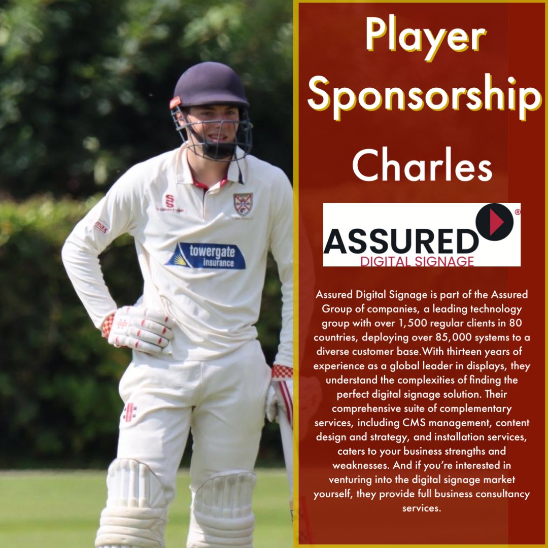 LittleStokeCC's tweet photo. We are delighted to announce our next player sponsorship for the up and coming season! Charles will be sponsored by @AssuredSystems ! We want to say a huge thank you to them!

https://t.co/lVIiLJXV0I https://t.co/zvTLGPY2xR