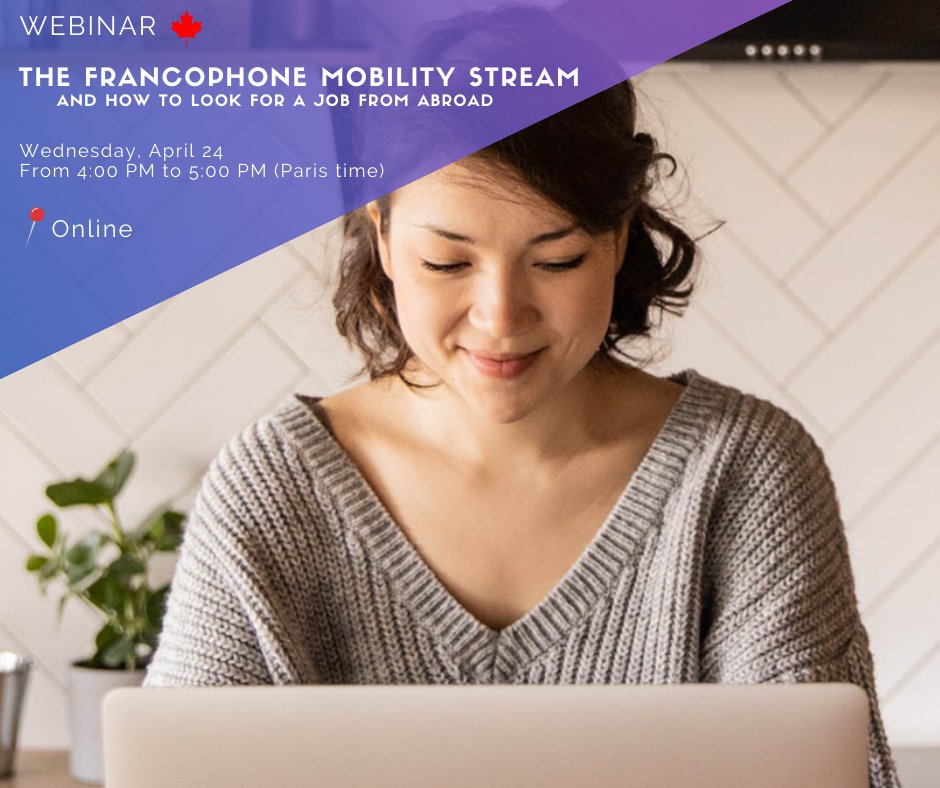 [#FrancophoneMobility] The Francophone mobility stream makes it easier for French speakers to obtain a work permit when they have a job offer in Canada 🇨🇦 outside the province of Quebec. Join our webinar online to find out more on April 24 👉🏽canada.webex.com/weblink/regist…