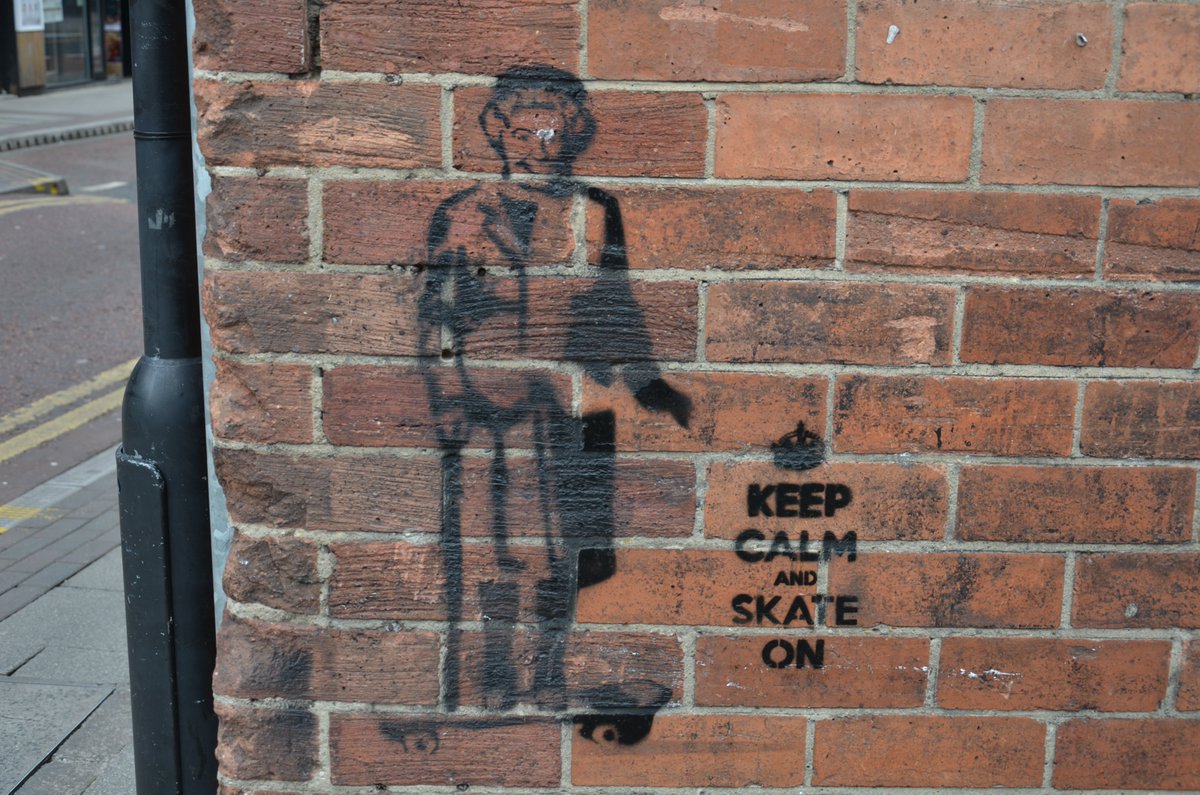 #NewcastleUponTyne Stowell Street, Newcastle upon Tyne on this day 19th April 2017, 'Keep Calm and Skate On'