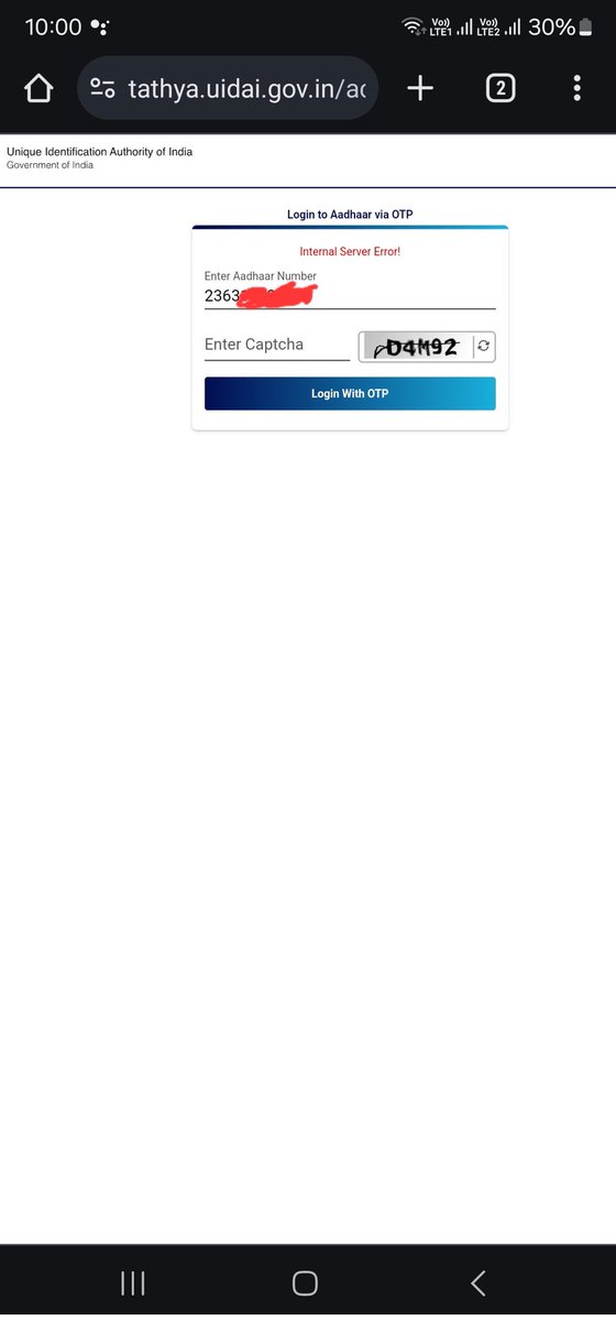 lopesryan13's tweet photo. @UIDAI unable to login via web browser or  mAadhar app and also tried to login using web browser of a different device
But issue of login still comes after 48 hrs. Tried clearing cache as well.
And as I said in previous tweets, this issue is only for my aadhar after updating addr https://t.co/gLs1YjXXFt
