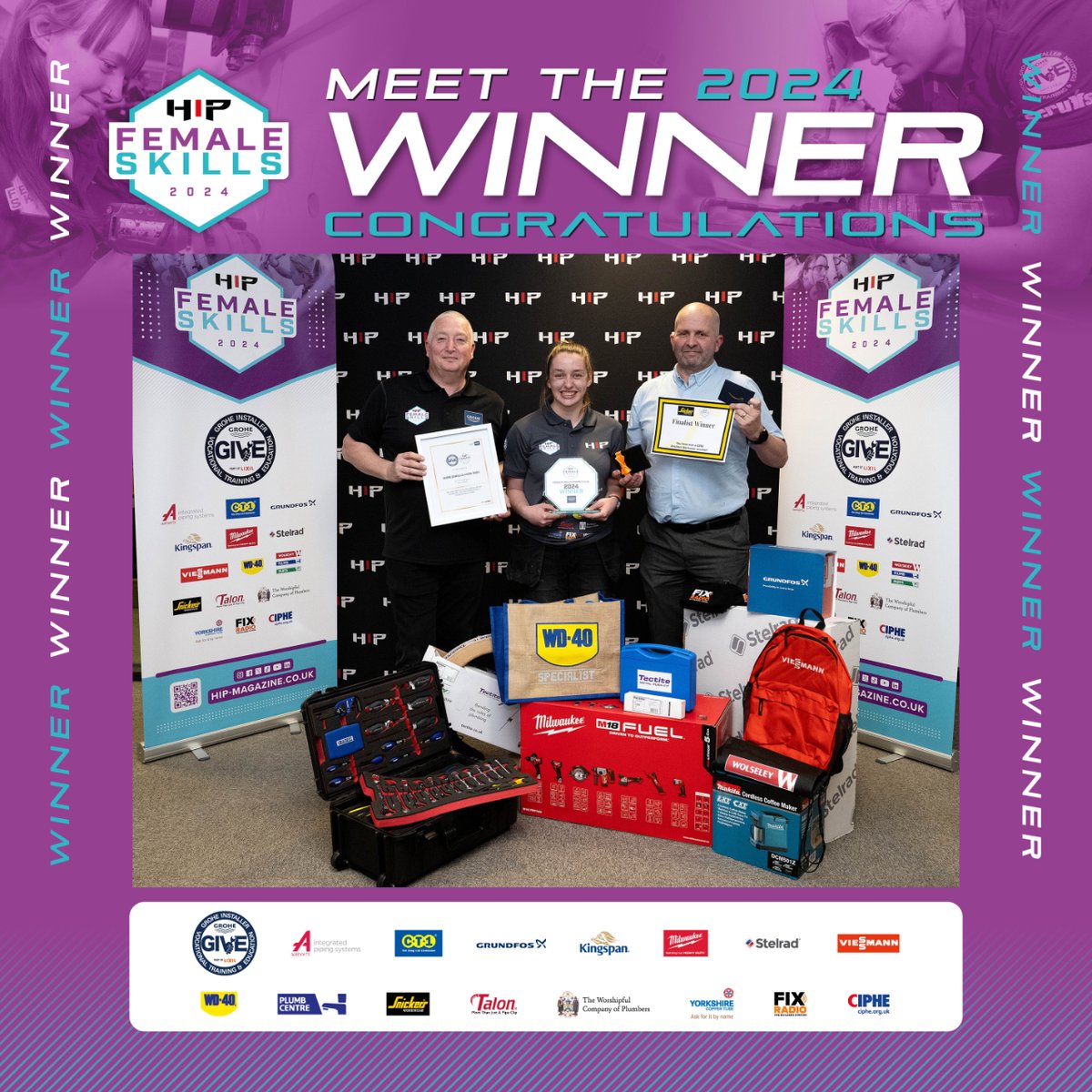 We are excited to announce that THE overall winner of HIP Female Skills Competition is Daisy Turner from Barking and Dagenham College! MASSIVE congratulations! 🔥 #hipfsc24 #plumbingapprentice #heatinginstaller #hipmagazine #plumbingskills #plumberuk