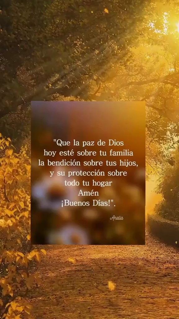 Que la paz de Dios hoy esté sobre tu familia........Bendiciones 🙏🏻 🙌.