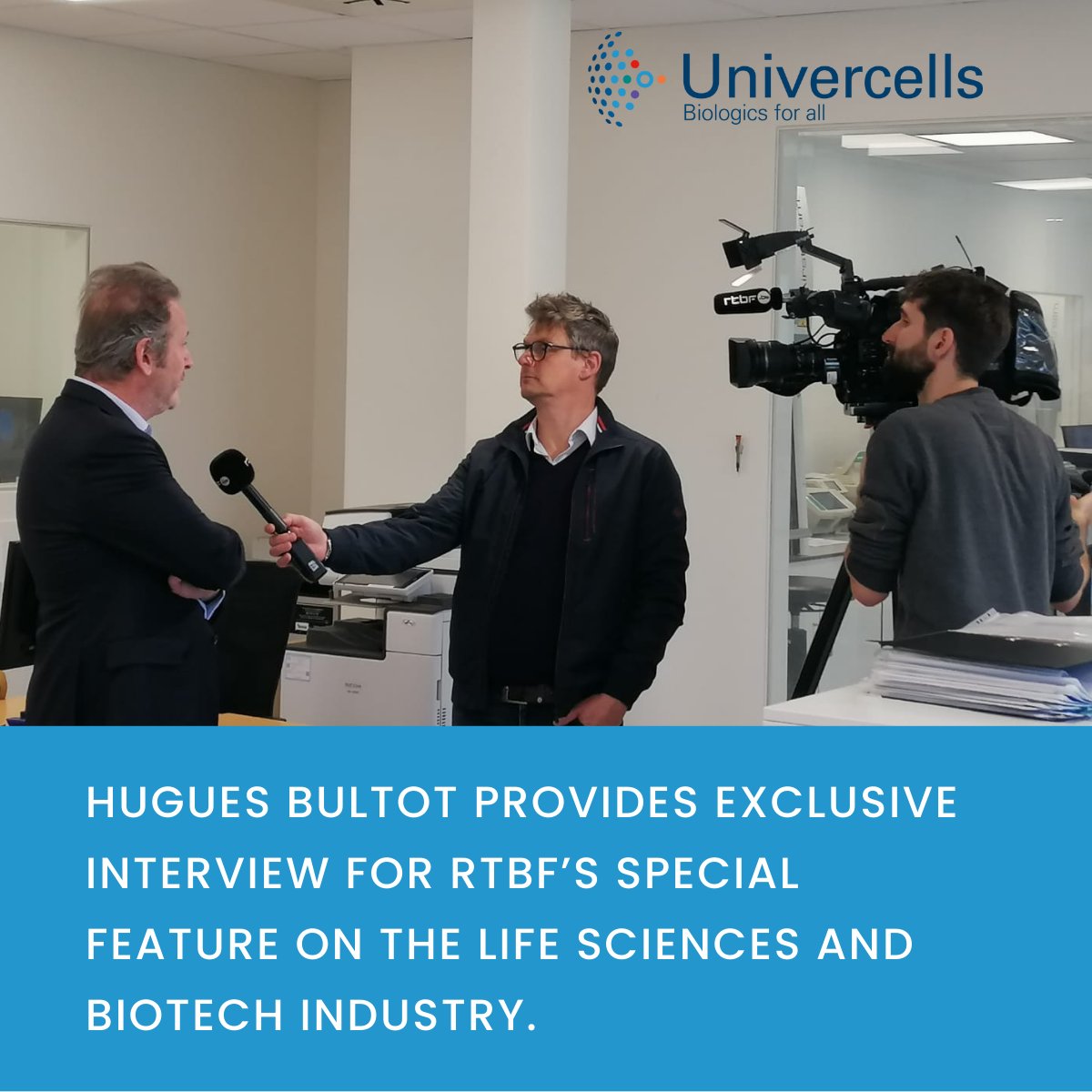Check out <a href="/Univercells_sa/">Univercells</a>'s feature on <a href="/RTBFinfo/">RTBF info</a>, spotlighting the Life Sciences and Biotech industry in Wallonia, along with other industry leaders BioPark and UCB. 

Watch now: eu1.hubs.ly/H08HFQv0

#newsbroadcast #lifesciences #biotech