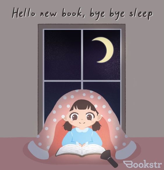 Who needs sleep when there's a good book to read?! ✨📚😁 [🎨 Graphic by Bookstr Graphics Team] #teamnosleep #books #lovereading #bookish