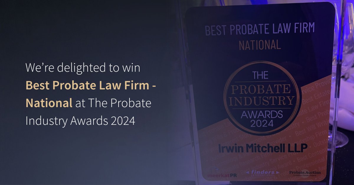 Congratulations to our team who won 'Best #Probate Law Firm - National' at last night's @AwardsProbate #Probies2024! The team were also highly commended for 'Best Will Writing Team' and Emma Spicer for 'Best Probate Paralegal of the year': bit.ly/3JKhjSd