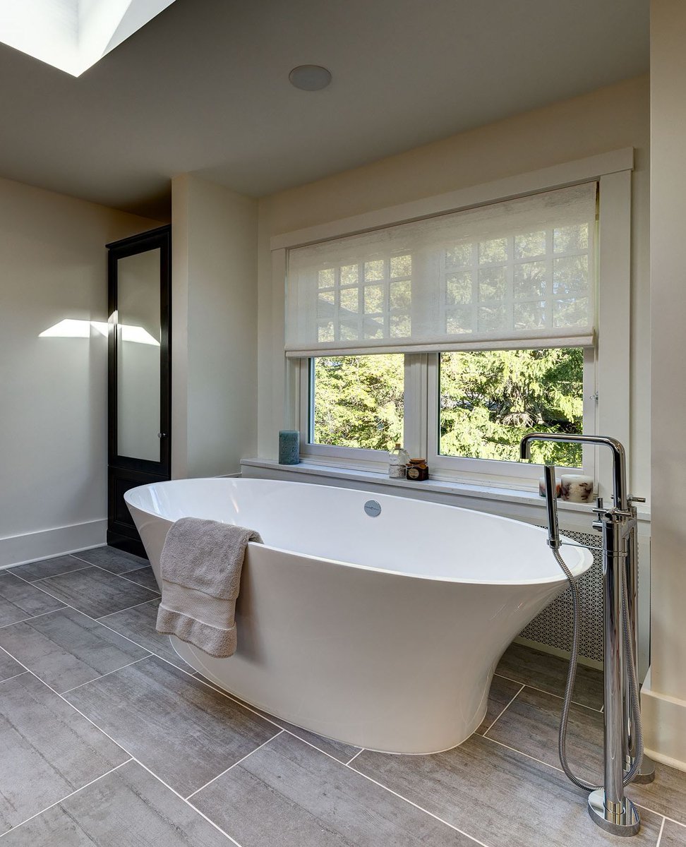 Time to relax after a long week. Nothing like a good soak … Ahhhh! #soakertub #freestandingtub #bathroomdesign #luxurybathroom Photo #DennisJourdanPhotography