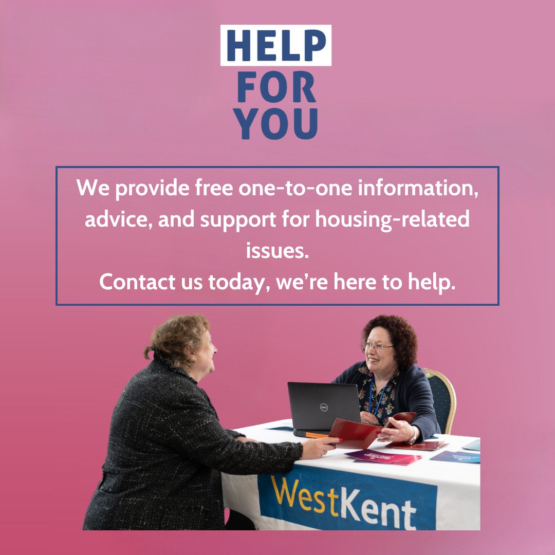 🏡 #DidYouKnow we provide free one-to-one information, advice, and support for housing-related issues? 💼 Whether it's managing your home, tackling debt, or finding work, our team is here to help. 🔍 Find out more: westkent.org/help-for-resid… #HelpforYou