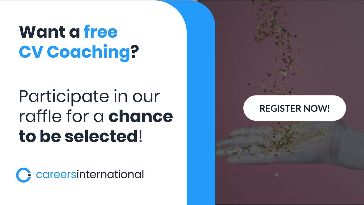 Want a free CV Coaching? 🪄 Transform your CV into a powerful marketing tool! ✨ We are selecting 40 talents for our 1-to-1 CV coaching sessions! 📝 Fill out the form now for a chance to be selected in our raffle careersinternational33.jobinar.com #professionaldevelopment #careerdevelopment