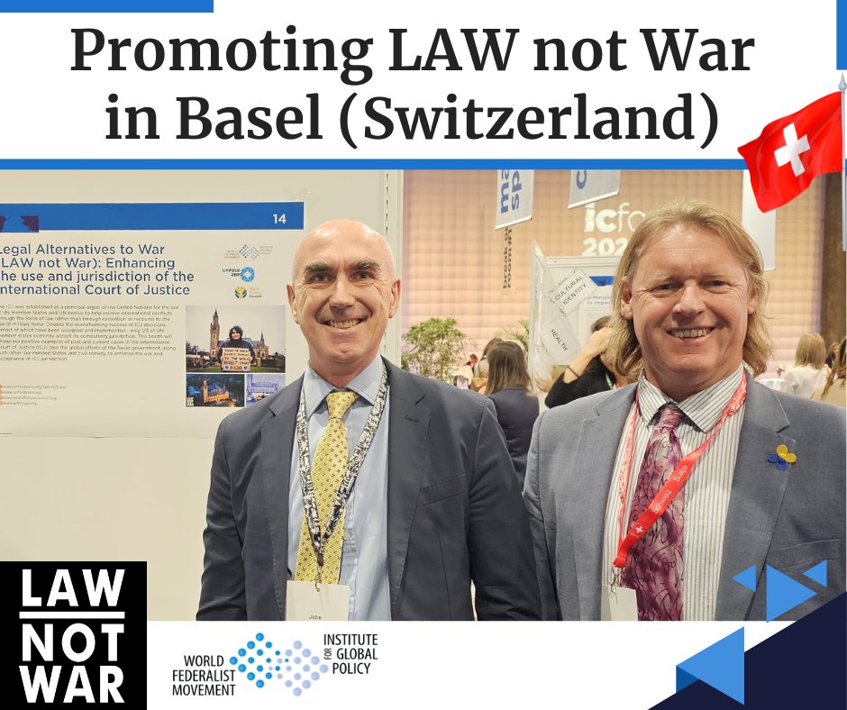 🤜🤛John Vlasto and @alyn_ware promoting LAW not War at the International Cooperation 2024 Conference in Basel, Switzerland, on 11 April 2024. #icForum2024 #LAWnotWar @SwissDevCoop @Good_Policies @GlobalSolutions

Learn more about the Law not War campaign: gofundme.com/f/LAWnotWar