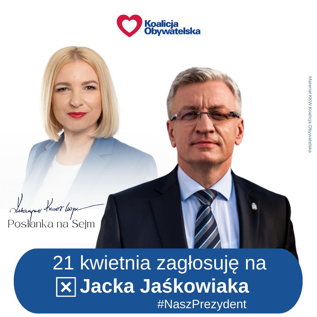 W niedzielę mój głos w Poznaniu ma Jacek Jaśkowiak. #wyborysamorządowe2024 @Platforma_org @POWielkopolskie @NewsPlatforma