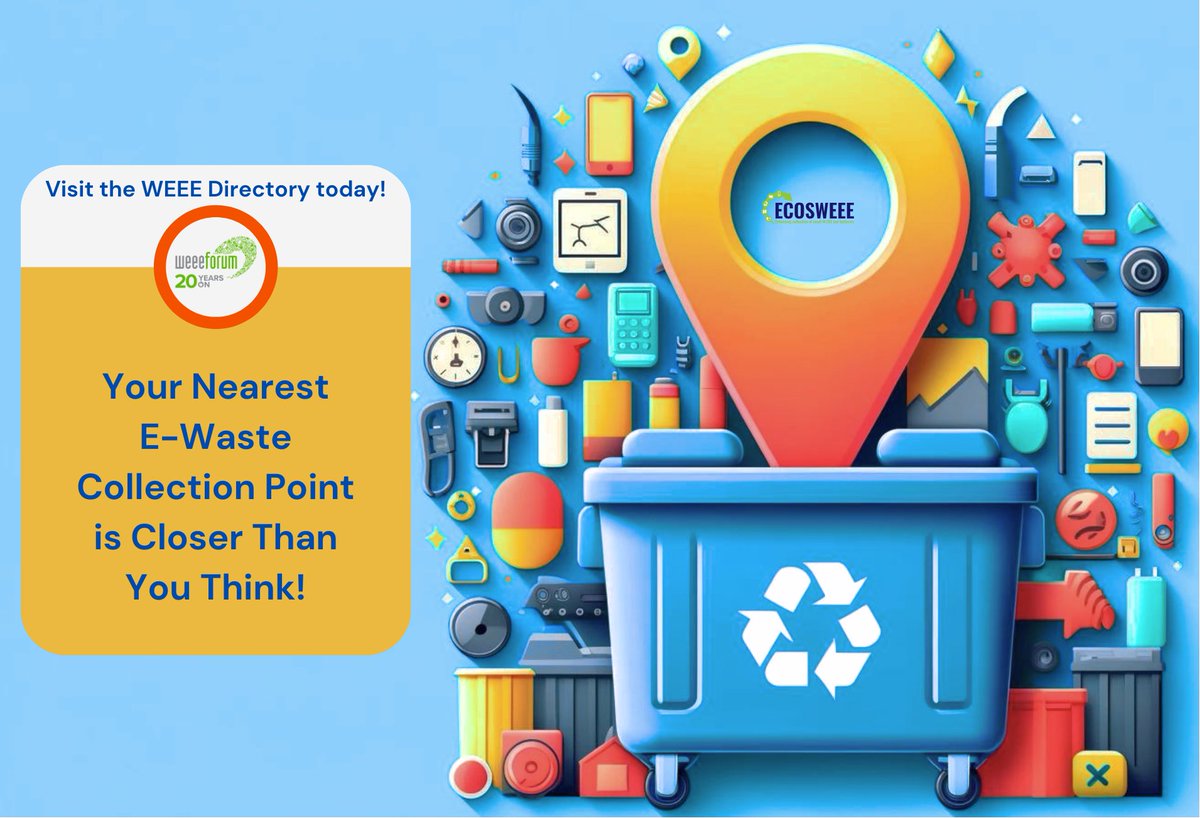 Visibility is key in recycling! 

🌟 Find your nearest e-waste collection point with the ECOSWEEE initiative and the @ForumWeee's WEEE Directory: weee-directory.com

Let's make recycling accessible and straightforward for everyone. 

#RecyclingMatters 
@LIFEprogramme