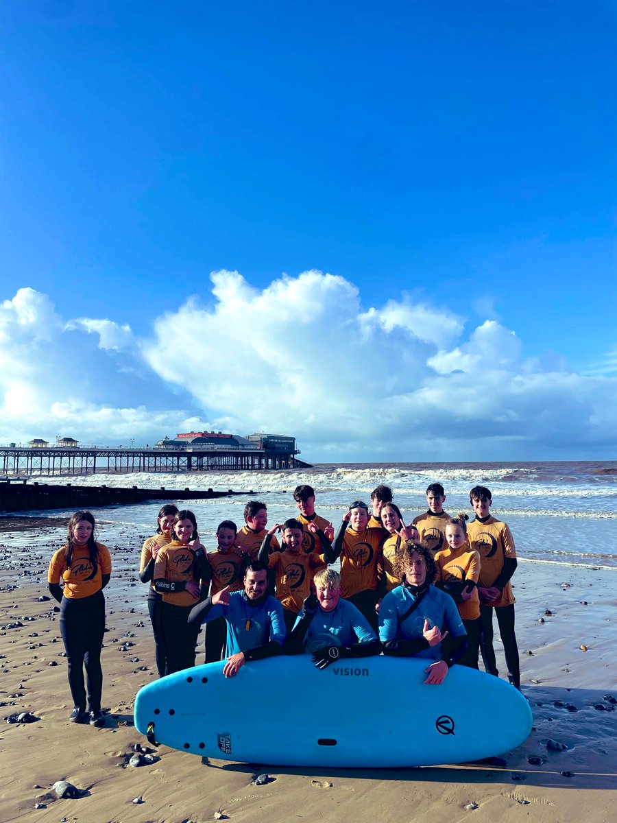 Is there a better backdrop to an afterschool activity! Grateful to Glide Surf School for offering us funding for some of our pupils as part of the North Sea Swell Project, supporting pupils mental health & well-being. @SurfingEngland