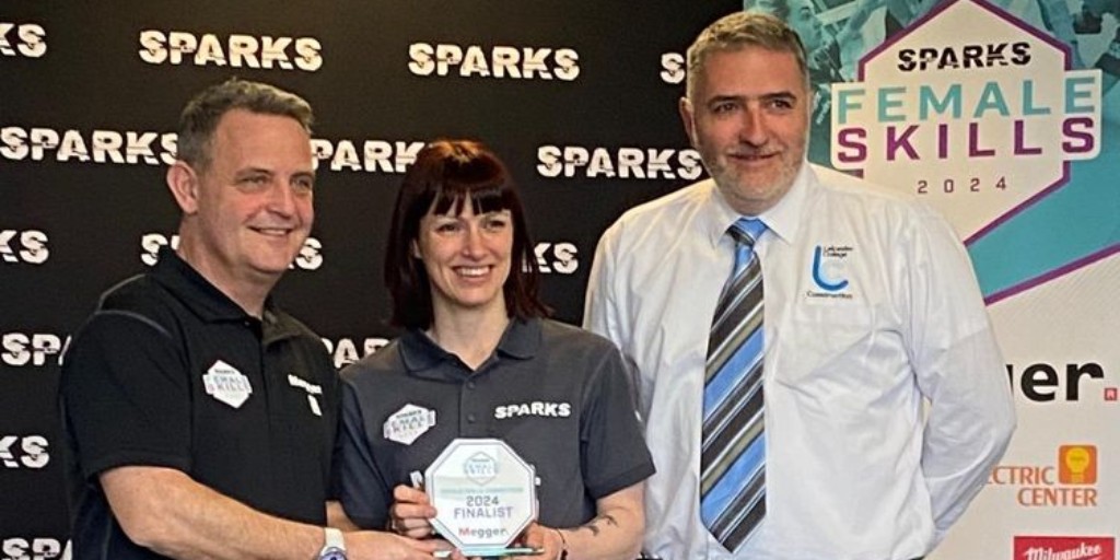 Anne Greaves, a student from Leicester College, has finished second in the SPARKS Female Skills Competition, a nationwide contest that looks for the best up-and-coming talent amongst women studying Level 2 and 3 electrical installation courses. Read more leicestercollege.ac.uk/?post_type=new…