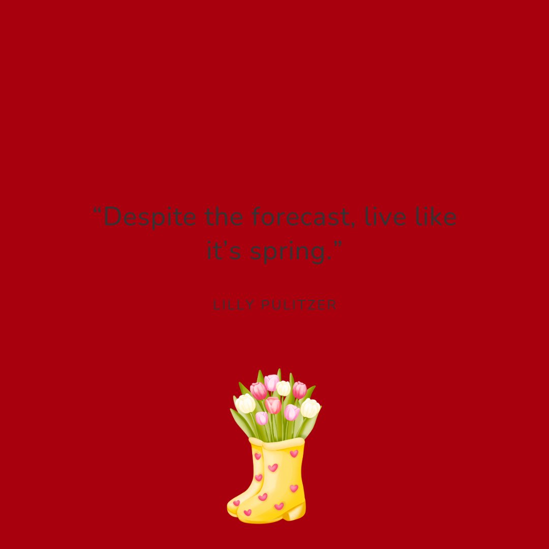 Embrace the spirit of renewal and possibility, even when faced with challenges. Let's seize each moment with optimism and resilience, living each day as if it's filled with the vibrant energy of springtime. 

🌸 #SpringVibes #Positivity #EmbraceLife