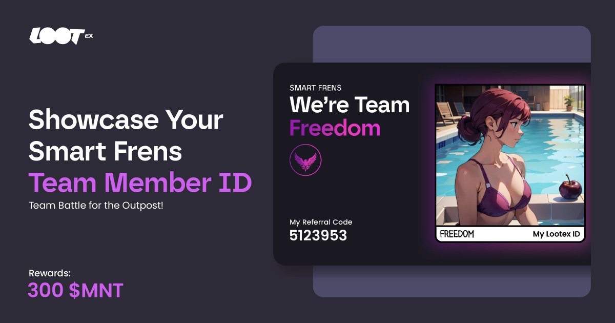 【 Showcase Your #SmartFrens Team Member ID 】 Team Battle for the Outpost! Show everyone your team member ID😎 ⏰Deadline: 4/21 23:59 (UTC+8) 🎁Rewards: 300 MNT 💥How to Participate Use the Canvas template to customize your own team member ID, and post a tweet to tell…