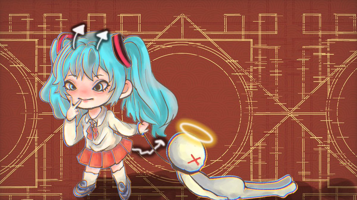 次の曲は【天使と悪魔の集団下校】
＃初音ミク ＃初音ミクイラスト #ボカロP #vocanew #vocaloPost #イラスト