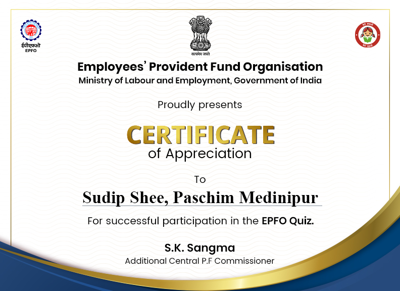 #EPFOquiz: 15/04/2024 winners:-

#Question:
Who is eligible for Disablement Pension?

#Answer: A 

#QuizWinners #EPFOservices #EPFOwithYou #HumHaiNa #EPFO #EPF #ईपीएफओ #ईपीएफ