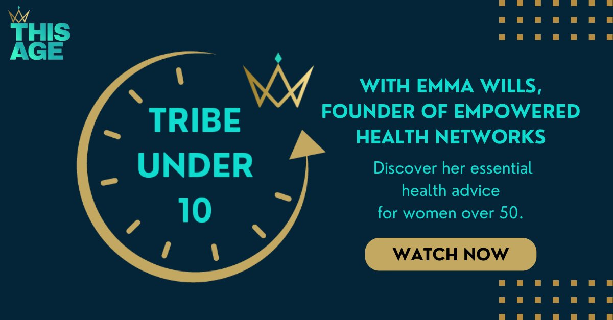 THISAGE_'s tweet photo. Tune in to ‘Tribe Under 10’ where we discuss the factors we should pay attention to as we age with Tribe member and Founder of Empowered health networks,  Emma Wills! 
https://t.co/uNKposad8a 

#ThisAge #VibrancyoftheTribe #Womenover50 #Empowerment https://t.co/77tcpHbVMB