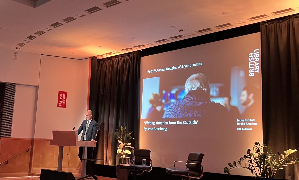 Fabulous event @BL_EcclesInst @britishlibrary last night. Curated & introduced by @PollyRussell1 with the great @jessearmstrong1 lecture on “Writing America from the outside”. Followed by a fascinating Q&A. Lovely for me & @angela_clutton to see so many friends there #Succession