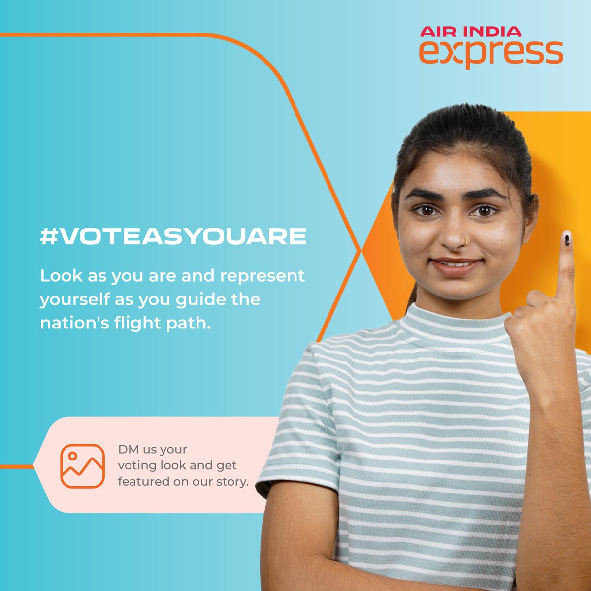 This Election Day, as you guide our nation’s future at the ballot station, vote to represent yourself, as you are! DM us your #VotingLook, tag @AirindiaX, #VoteAsYouAre and get featured!