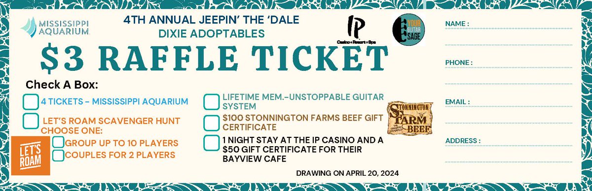 DixieAdoptables's tweet photo. Thank you to these companies for donating to our raffle!
Your Guitar Sage #yourguitarsage #unstoppableguitarsystem
Stonnington Farm $100 #stonningtonfarm 
Let's Roam Scavenger Hunts #letsroam 
Get Your Tickets Here: https://t.co/MTG8USg9vM https://t.co/Z1m5Pptqf4