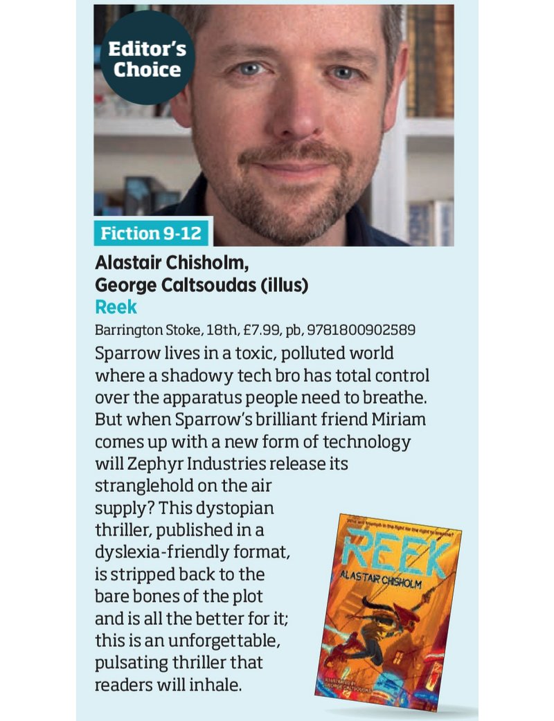 🎉 REEK is @thebookseller's Editor's Choice! 🎉 Some fantastic Friday news for my upcoming sci-fi novel, which arrives 18th July, and is… 'an unforgettable pulsating thriller that readers will inhale' 🥳🥳. Thank you, Bookseller! #Reek @BarringtonStoke