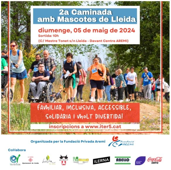 #HolaLleida_CAT 🤗
#ElClotM_Enamora 😍
#JoSocDelCloDeLes 🐸🐸
#ComparteixLleida
#CaminantPerLleida 
web de la @associacioaremi associacioaremi.org 
2a #CaminadaAmbMascotes🚶🐕‍🦺 @hortadelleida pel sortida i arribada al centre #CanalDePinyana cap a @granjapifarre i tornada.