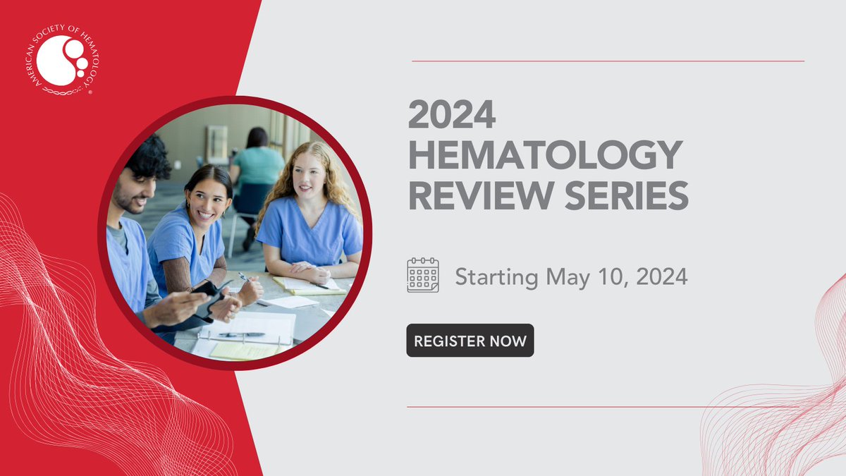 ASH_hematology's tweet photo. 🔔 Coming Soon! The ASH Hematology Review Series starts May 10! 📚 Prepare for your #hematology exams with our expert-led lectures &amp; live discussions. Don’t miss out! #Fellows #MedicalStudents #ABIM #MedicalSchool

Register now: https://t.co/3Y0RTemD1j https://t.co/pKweLQrv6K