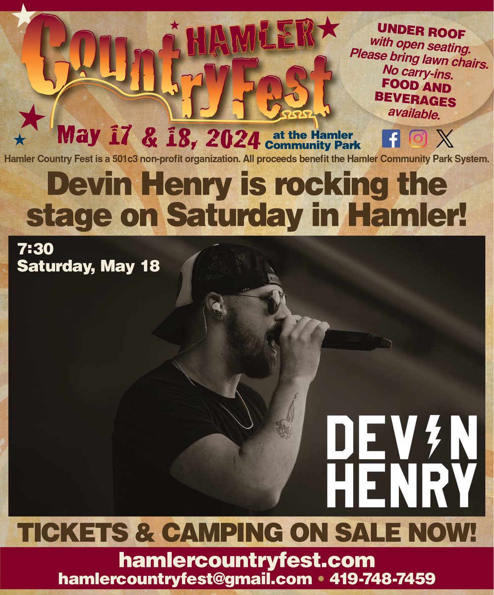 Welcome <a href="/devinhenrymusic/">Devin Henry</a> to our Festival lineup, rounding out our local acts on May 18th. He brings an exciting new sound to the table, drawing on his Southern heritage, while paying respect to the bands &amp; the sounds that have influenced his generation. Tickets on sale now!