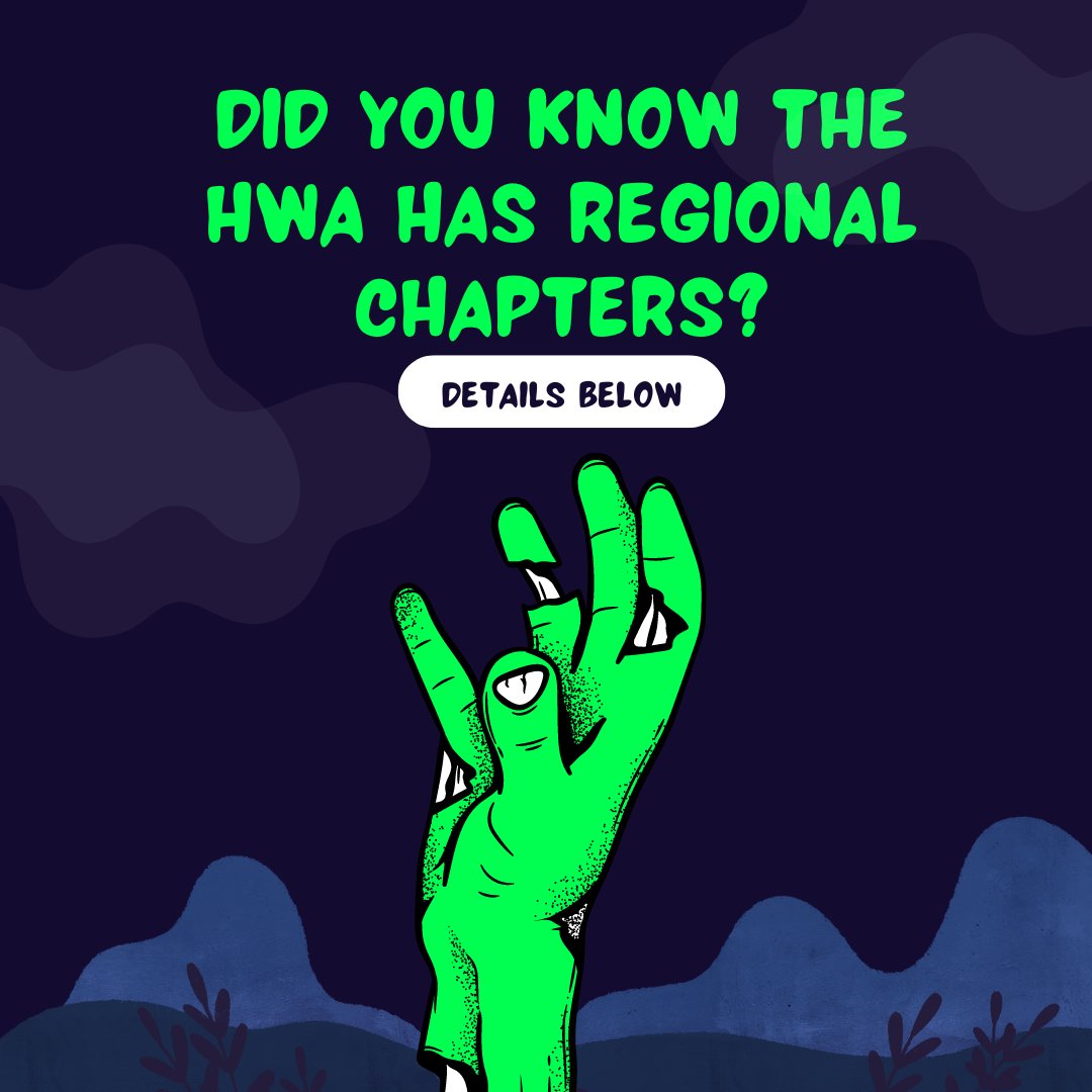 Are you a member of the HWA? Get the most out of your membership by finding and getting the support of your local chapter! horror.org/members-only/2…