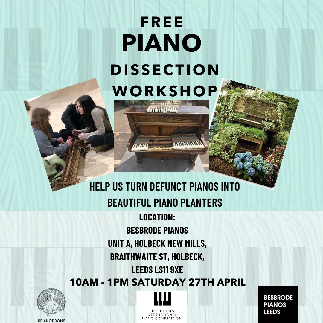 Join us on Saturday, April 27th at @besbrodepianos with @PianodromeLive for a Piano Dissection Workshop! 🎹🌱 Help transform defunct pianos into stunning Piano Planters bursting with life. No experience required, just enthusiasm! For more information: buff.ly/3U6GSS1