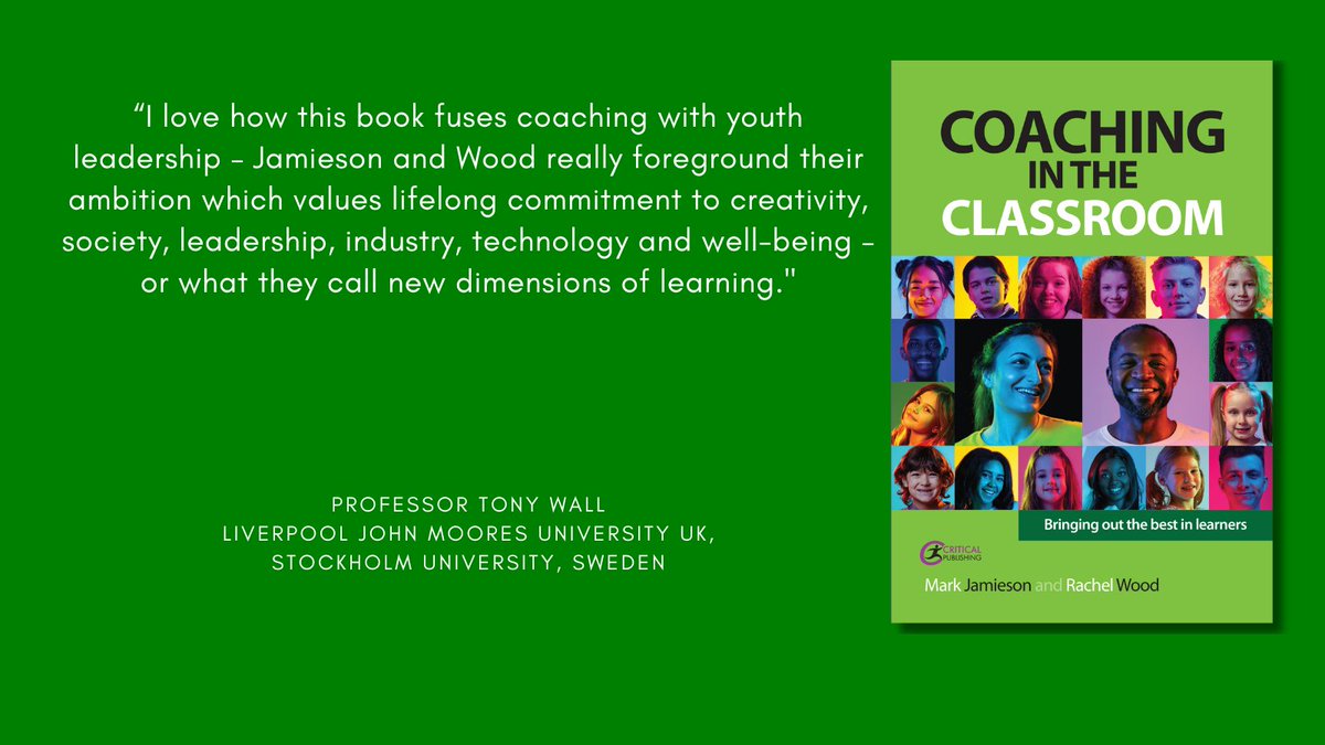 Publishing on Monday, Coaching in the Classroom by Mark Jamieson and Rachel Wood- our thanks to @ProfTonyWall for his great endorsement. Buy your copy at criticalpublishing.com/coaching-in-th… or ask your local bookshop.