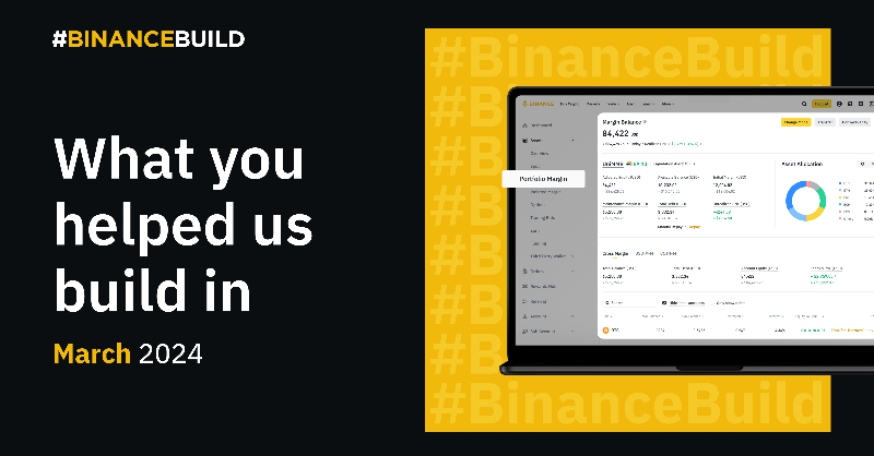 binance's tweet photo. In March, we processed 569 feature requests from you 🫡

With your insights, we optimised user experience across a variety of product lines, including futures and margin trading, copy trading and #Binance Square. 

Read more in this month's #BinanceBuild blog 👇