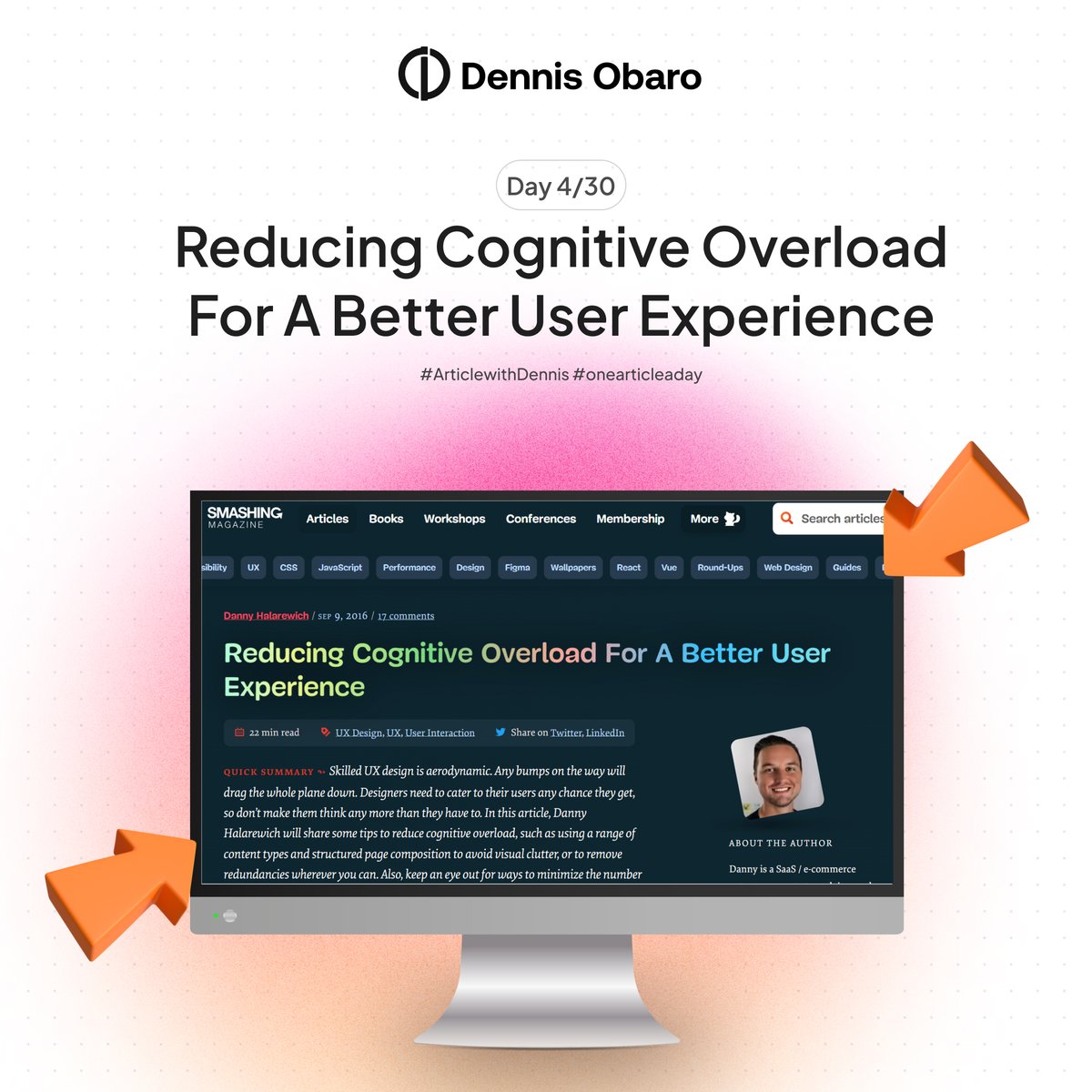 thedennisobaro1's tweet photo. Day 4/30: Reducing Cognitive Overload For A Better User Experience: https://t.co/CUp7RsTCzP
#ArticlewithDennis #onearticleaday https://t.co/7r9OGLCiWv