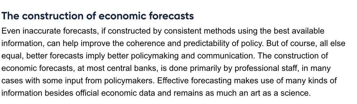 Ben Bernanke's BoE report includes a very useful, clear primer about how central banks build and use economic models: 'The construction of economic forecasts' bankofengland.co.uk/independent-ev…