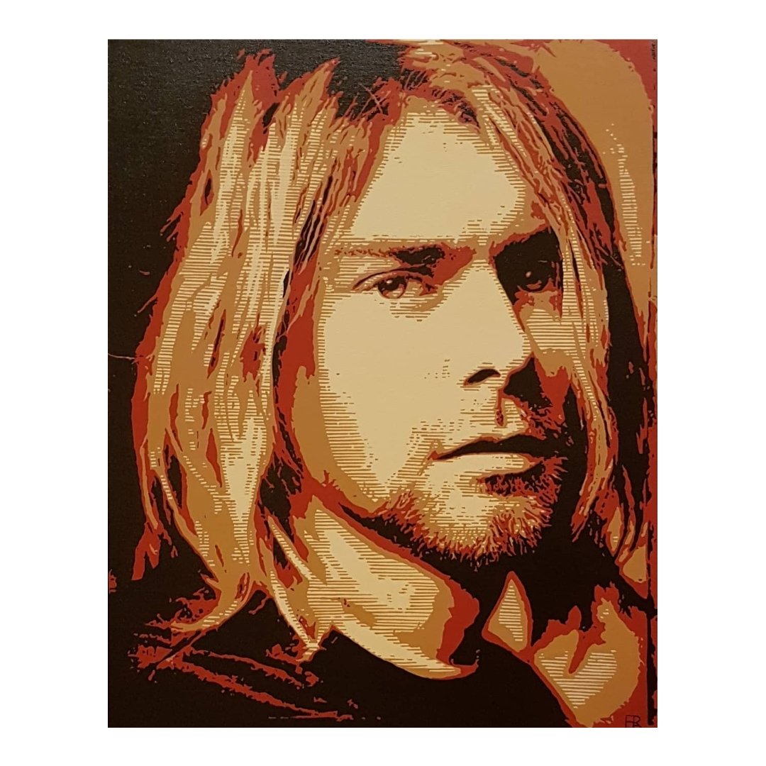 #KurtCobain #acrylicpainting 
I painted this one over 4 years ago but it's still one of my favourites.