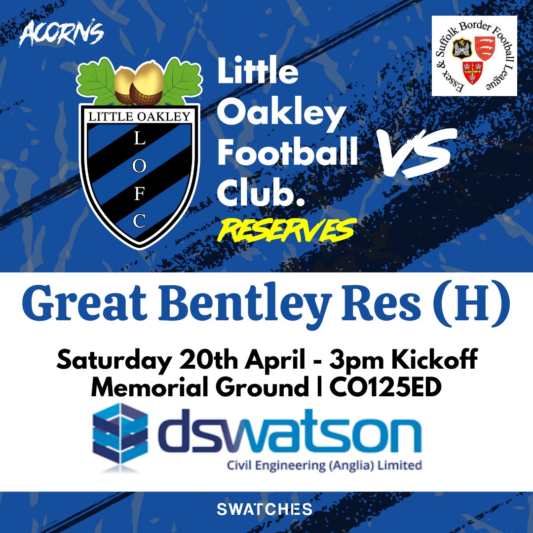 It's Border League action for our Reserve Team tomorrow where they entertain @GTBENTLEYFC Reserves to the Memorial Ground in a 3pm Kick-Off. ⚫🔵🌰⚫🔵