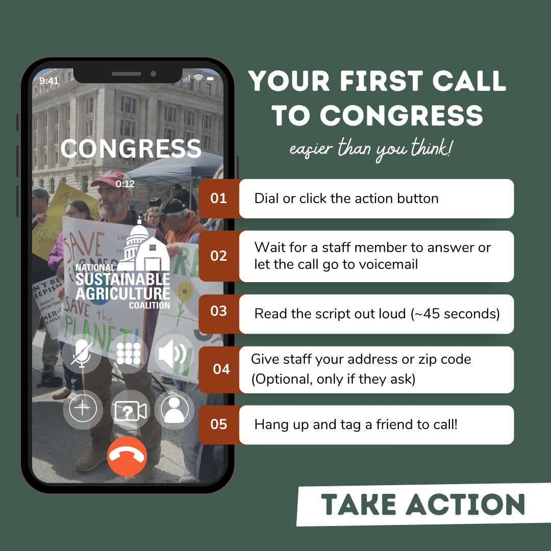 ☎️Call your members of Congress now! Tell them the next #farmbill should invest in conservation programs that stop losses before they happen. Your first call to Congress is easier than you think! ⬇️actnow.io/FtnS5v8