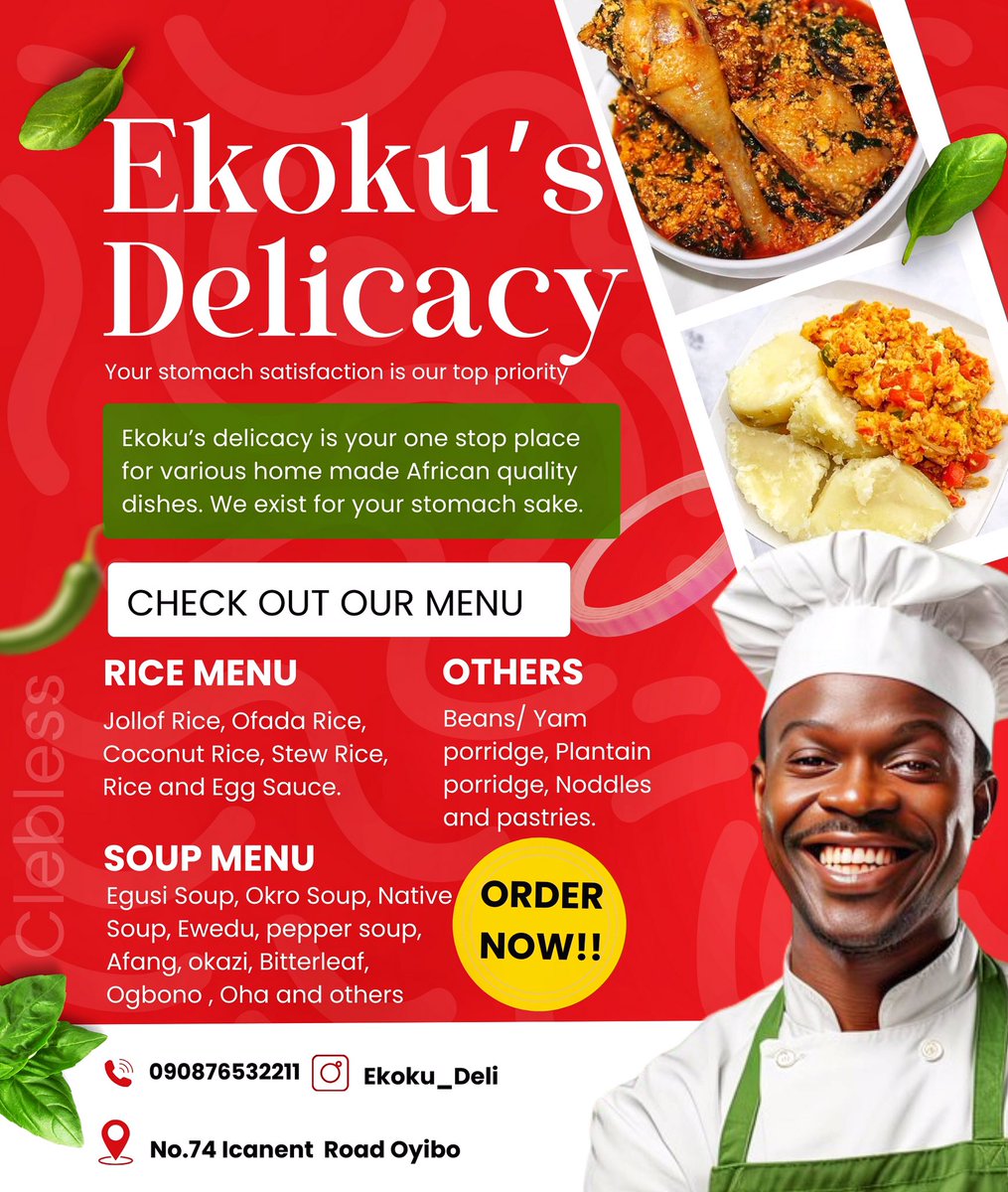 Done cooking 🧑‍🍳 Ekoku’s Delicacy is the best place to get quality African delicacy that taste delicious. In this flyer I decided to explore the male and female version to see which fits best. What do you think?