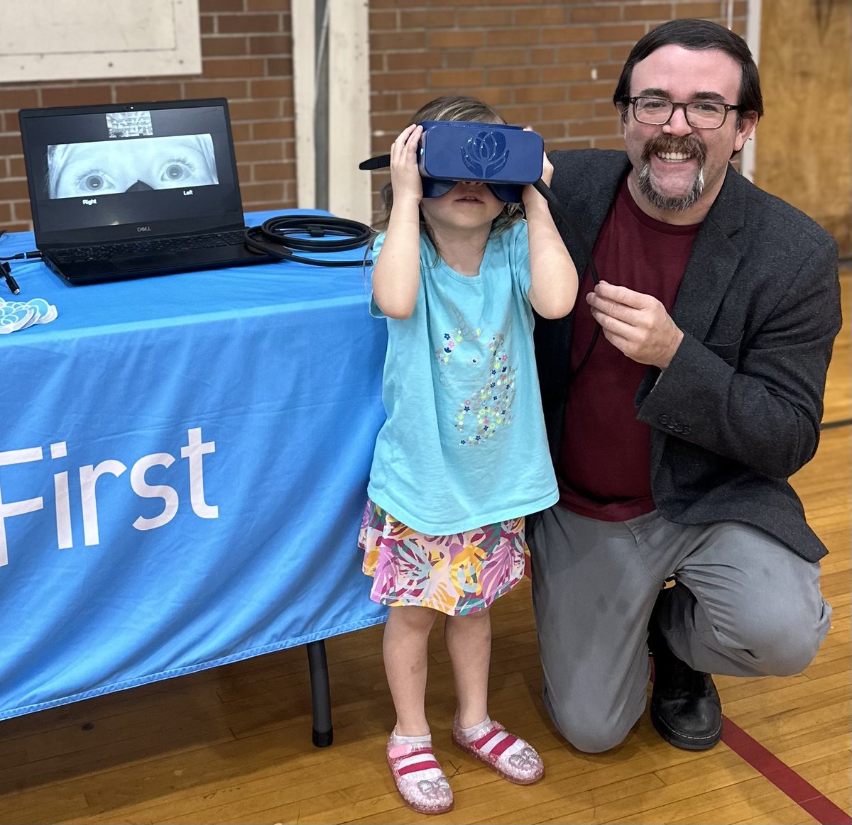 Science for all? Our CEO Patrick Esmonde was proud to show students at @Pennsbury_SD how an invention like infrared video goggles helps us to assess patients with vertigo and imbalance. Even his niece approves! #VestibularRehabilitation #scienceeducation